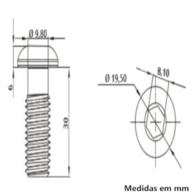 Desenho Técnico Parafuso de Conexão